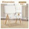 Beige Sherpa Fabric Accent Chair with Wood Arms and Backrest Comfy Lounge Chair for Modern Homes